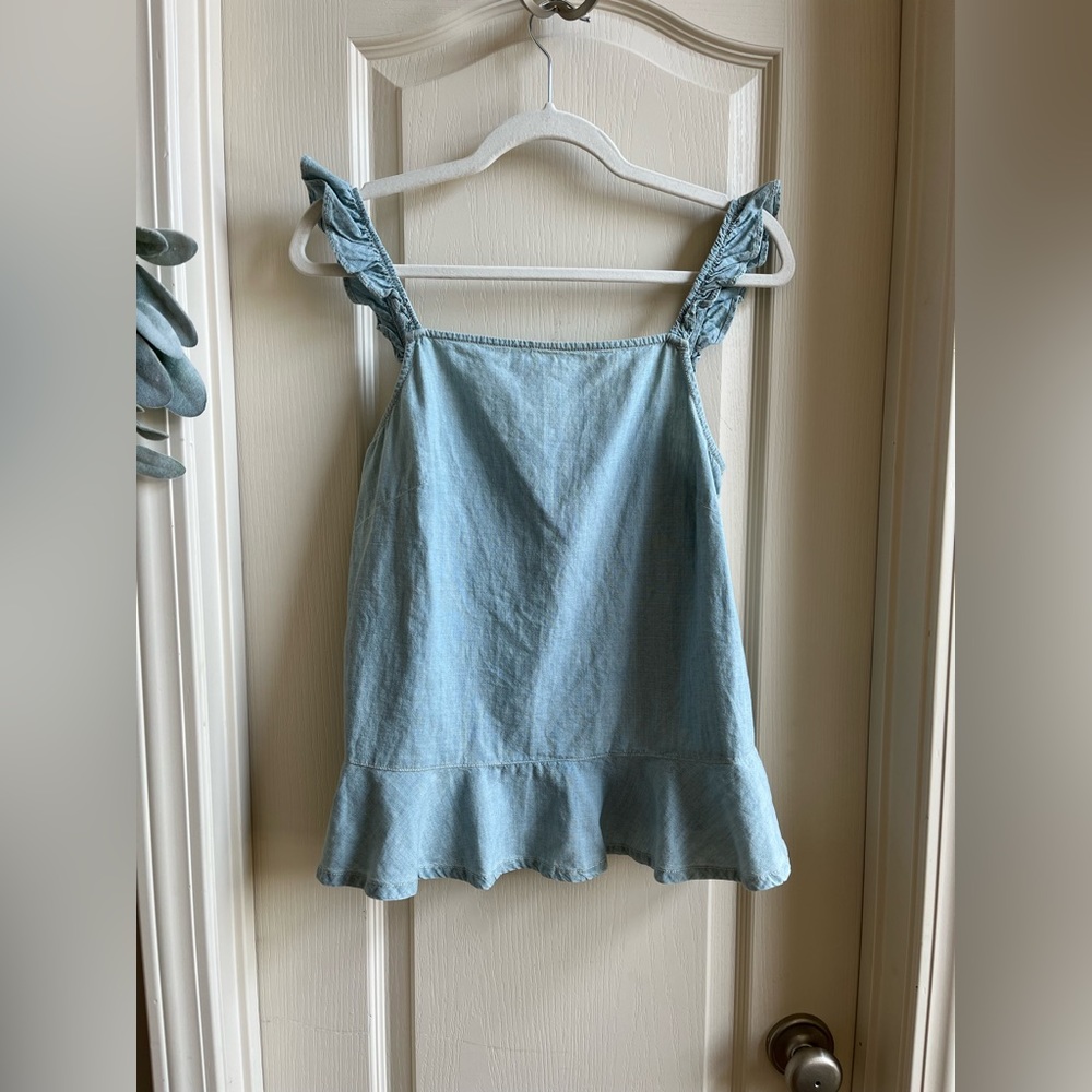 Madewell Lightweight 100% Cotton Ruffled Tank